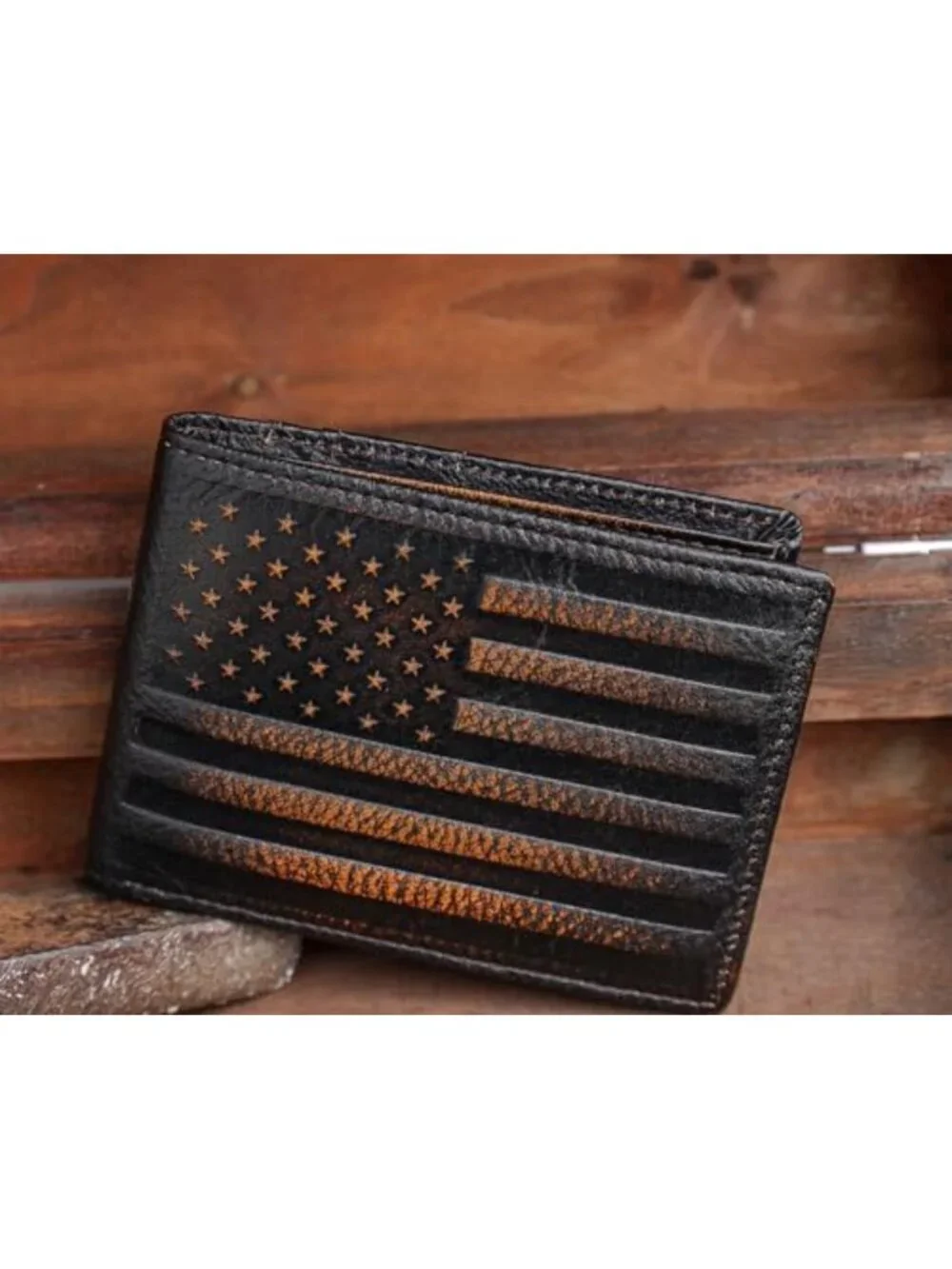 Slim RFID Bifold Wallet for Men, Genuine Leather, 2 ID Windows, Gift Box